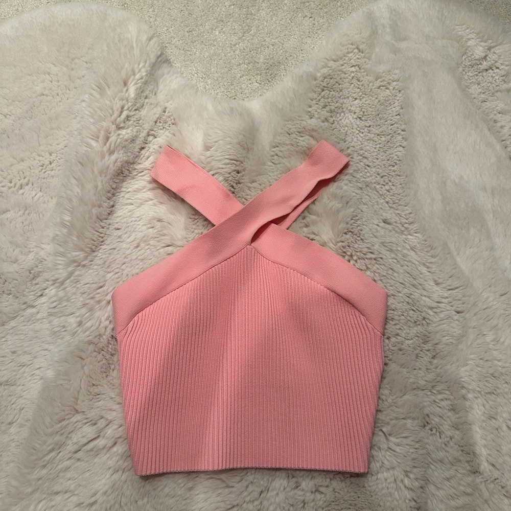 Pink cropped babaton Artzia top